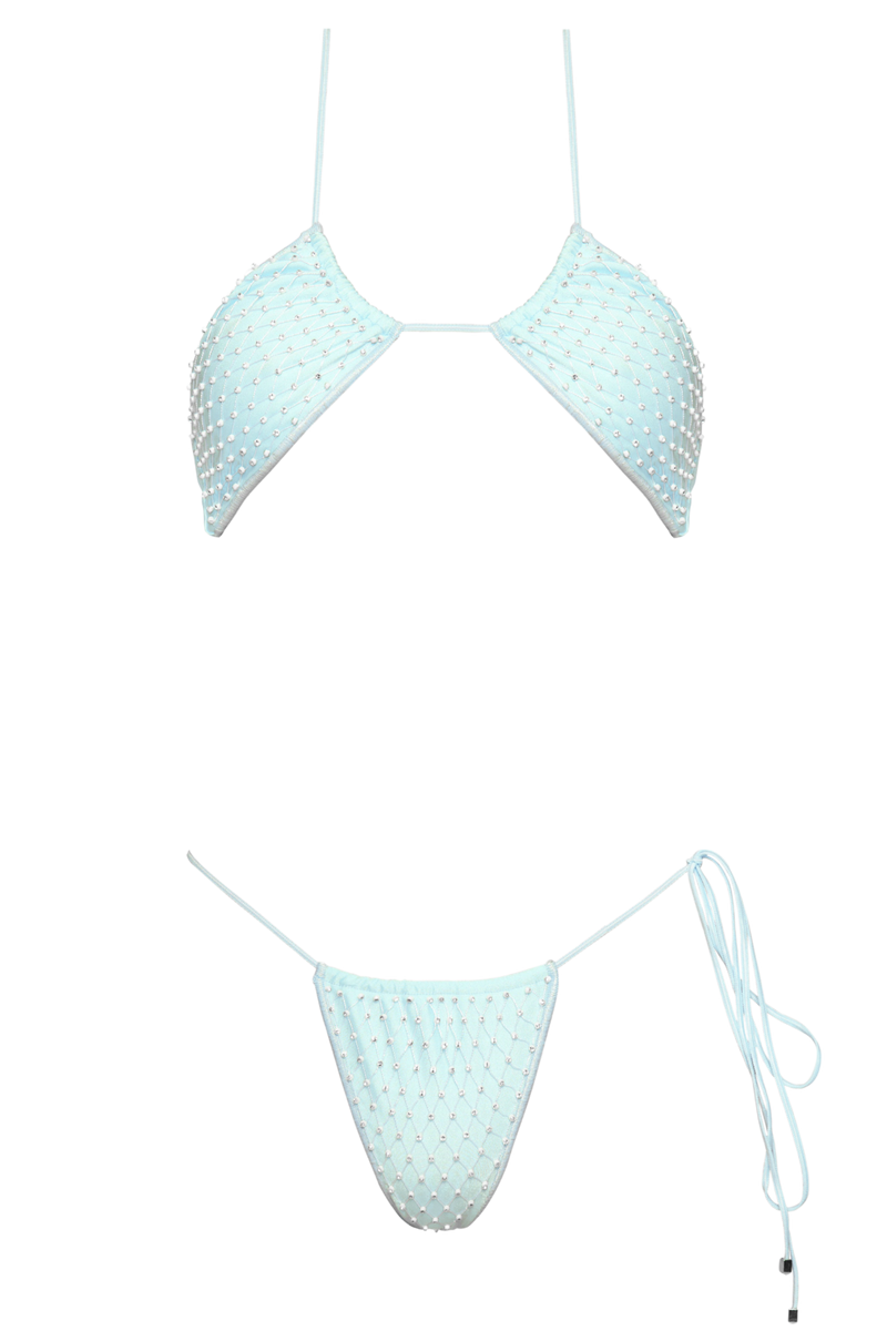 Seashells See Through Double Lining Crochet Bikini Set